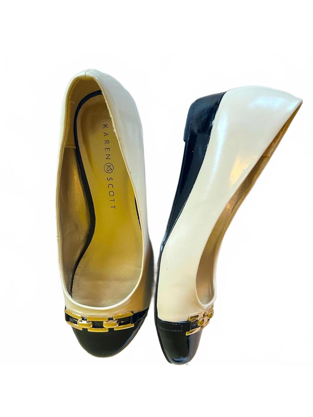 Karen Scott Black & White Flats Women’s Slip-On Comfort Shoes Classic
